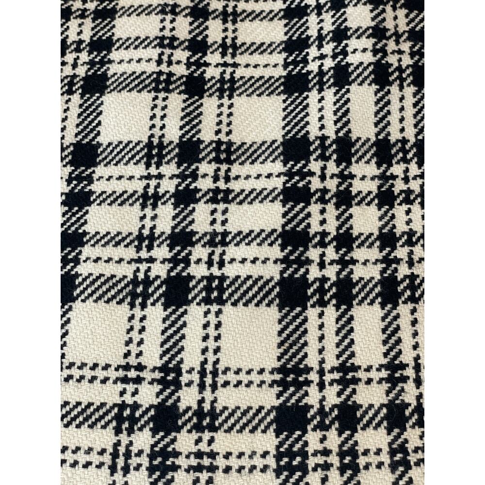 Eddie Bauer Skirt Black White Plaid Textured Wool Blend Size 10 - Picture 2 of 6